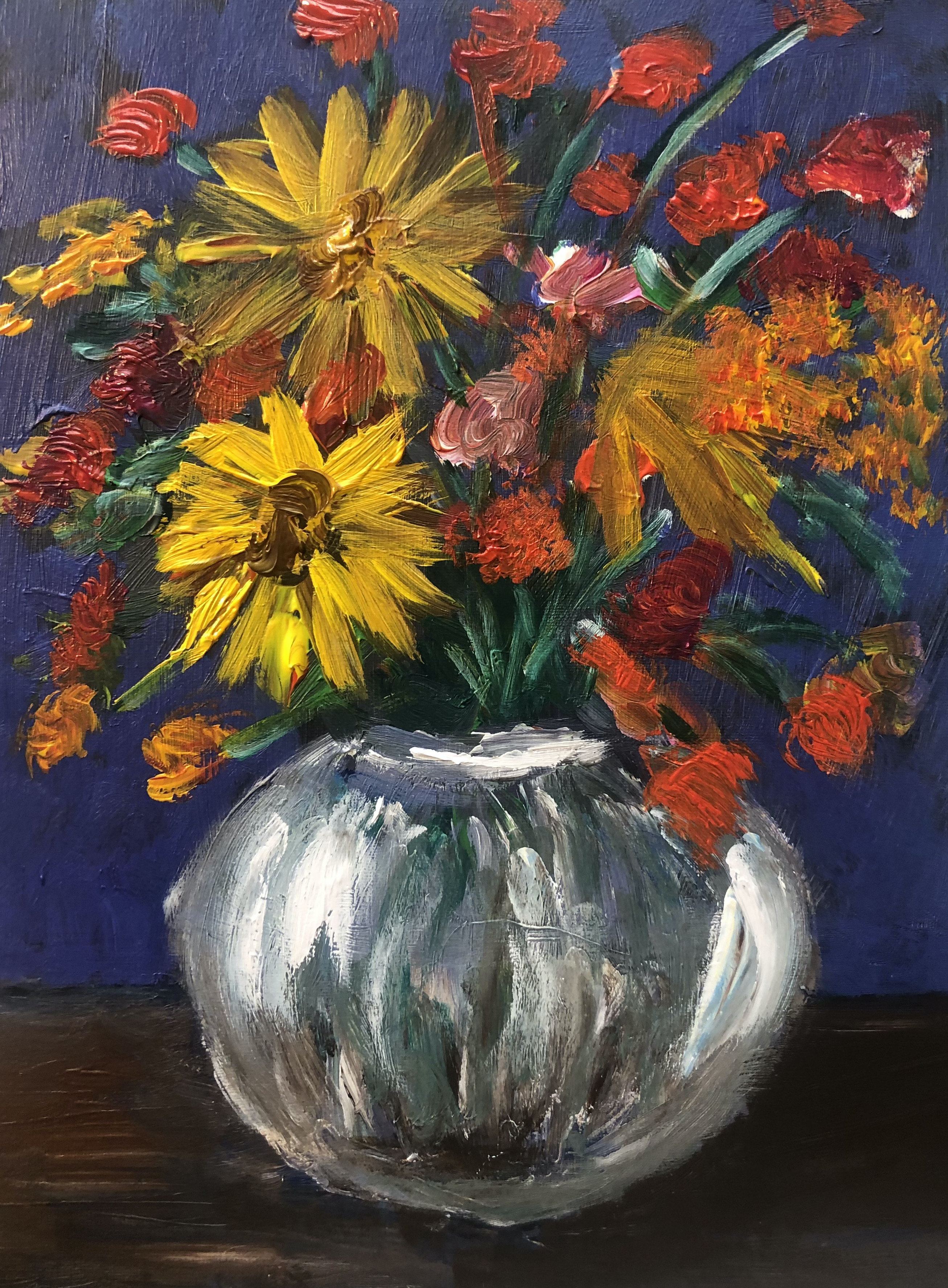 Bouquet automnal, peinture de Véronique Françaix