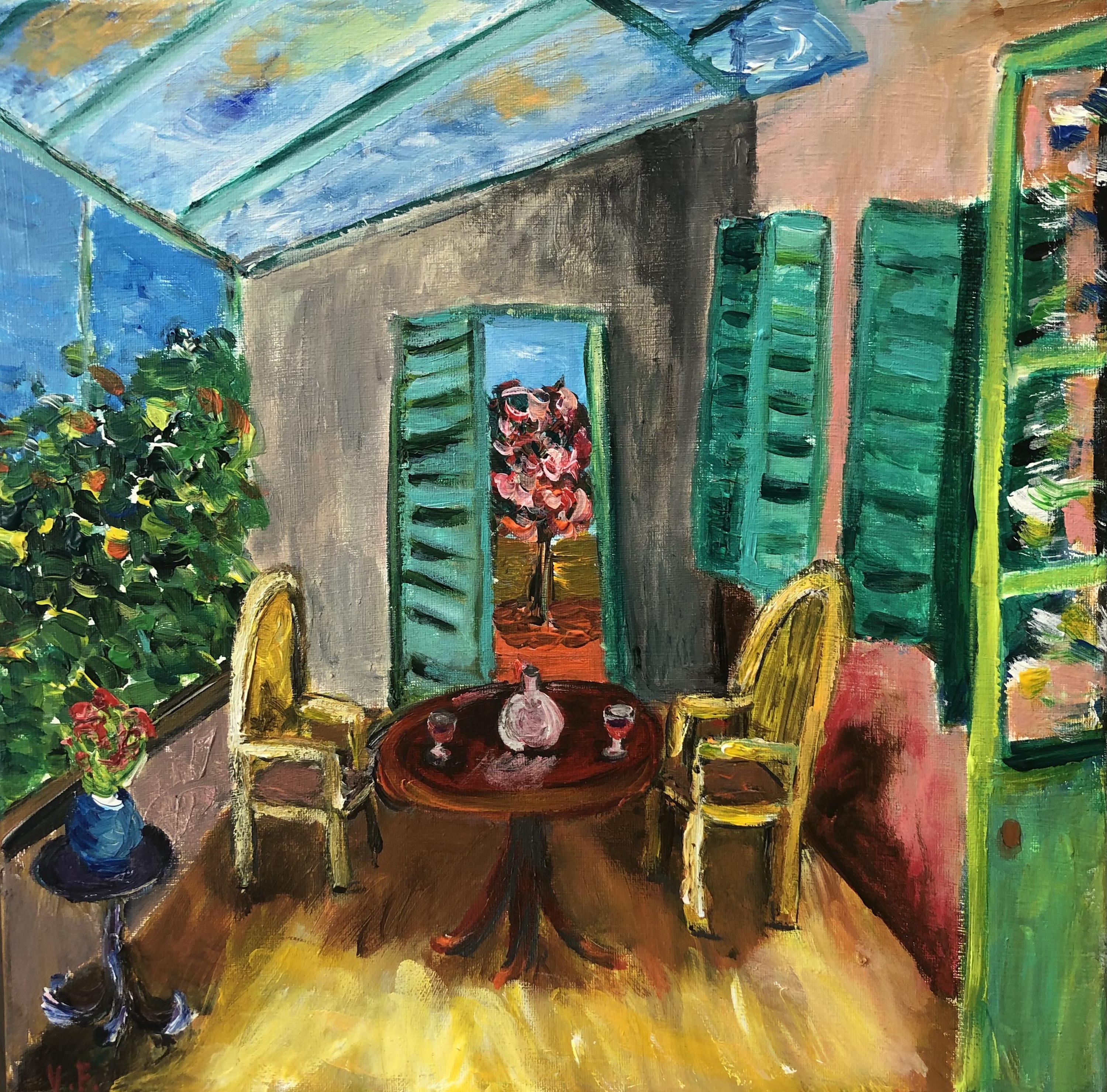 Véranda, peinture d'intérieur sur commande, Véronique Françaix