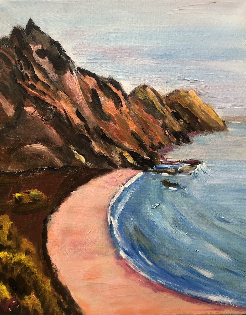 Côte d'Écosse, peinture de Véronique Françaix