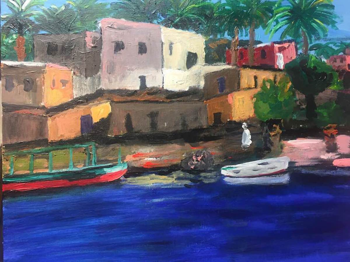 Le Nil en Égypte, peinture de Véronique Françaix