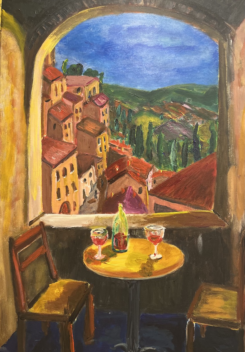 San Gimignano en Toscane, peinture de Véronique Françaix